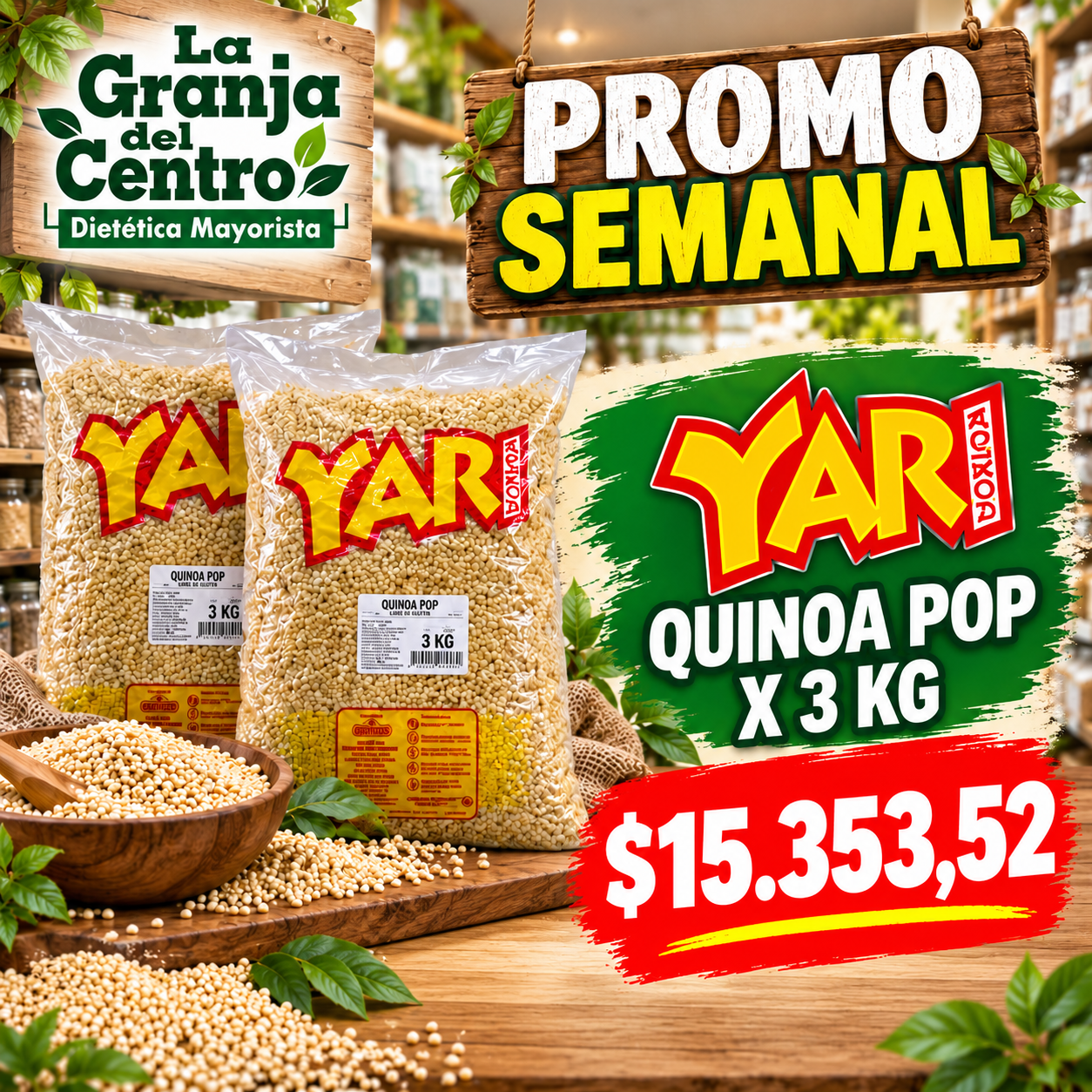 Ofertas y Promociones YARI - QUINOA POP X 3 KG promo semanal
